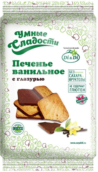 Печенье Умные сладости ванильное в глазури 280г