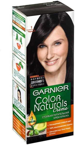 Крем-краска для волос Garnier Color Naturals тон 1 Черный, 112 мл