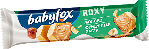 Батончик Babyfox Roxy молоко и фундучная паста 18,2 гр., флоу-пак
