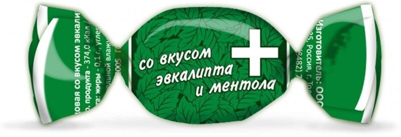 Карамель SLASTI лед. ЭВКАЛИПТ И МЕНТОЛ, 200 гр., флоу-пак