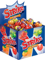 Леденцы Strike карамель на палочке, 11.3г, Ассорти со вкусами яблока, клубники, апельсина.