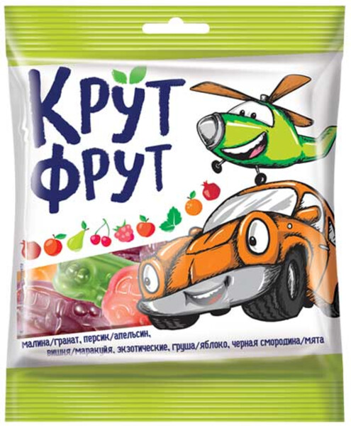 «KrutFrut», мармелад жевательный в форме машинок, 30 г