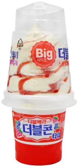 Мороженое LOTTE Double Bianco Малинка, 185 мл., ПЭТ стакан