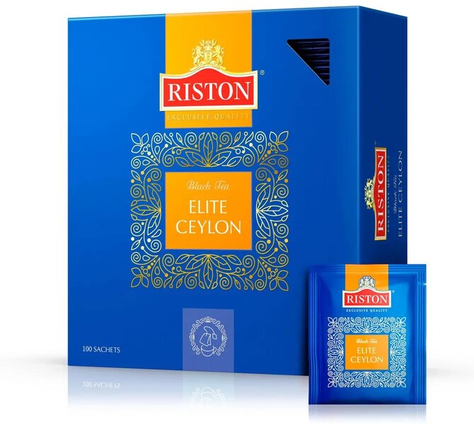 Чай черный Riston elite ceylon 100 пакетиков, 200 гр., картон