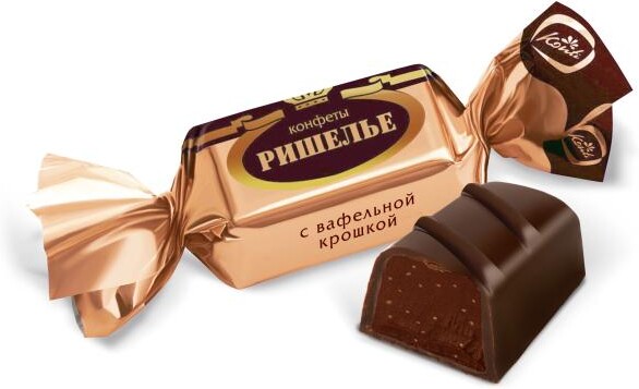 Конфеты Konti Ришелье с вафельной крошкой, 1 кг., картон