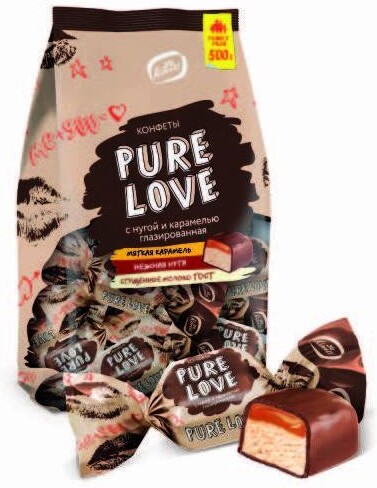 Конфеты нуга Konti Pure Love, 500 гр., флоу-пак