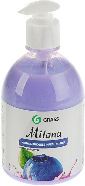 Жидкое крем-мыло GraSS Milana черника и йогурт, 0.50л