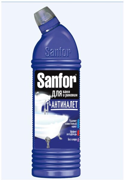 Средство для чистки раковин и ванн Sanfor Антиналет, 750 мл