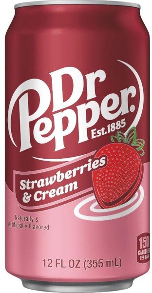 Напиток газированный Dr. Pepper Strawberries Cream США 355 мл., ж/б