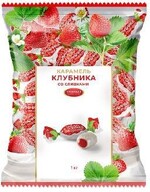 Карамель Азовская КФ клубника со сливками, 250 гр., флоу-пак