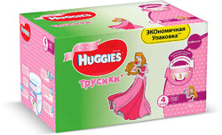 Подгузники-трусики Huggies 4 для девочек 9-14кг, 104 шт