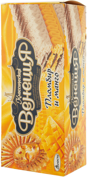 Мороженое рулет Талосто Классическая Венеция Пломбир и Манго 12%, 450 г