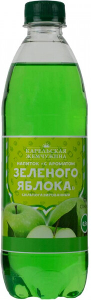 Напиток сильногазированный Карельская жемчужина Зеленое яблоко, 0.50л