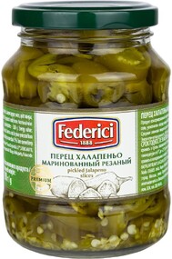 Перец халапеньо Federici маринованный резаный, 370 мл