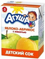 Сок Агуша Яблоко-абрикос с мякотью, 200 мл., тетра-пак