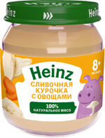Пюре Heinz Сливочная Курочка с овощами с 8 мес 115г ст/б