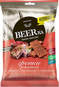 Гренки «Beerka» со вкусом телятины с аджикой, 60 г