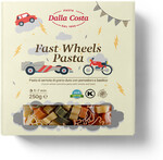 Макаронные изделия Dalla Costa Fast wheels pasta Быстрые гонки фигурные без добавления яиц с томатами и базиликом 250 гр., картон