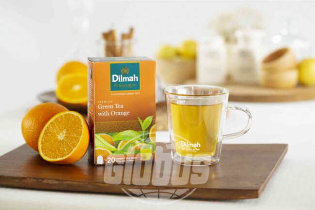 Чай зеленый Dilmah with Orange, 20×1,5 г