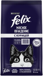 Сухой корм для кошек Felix Мясное объедение с курицей, 10 кг