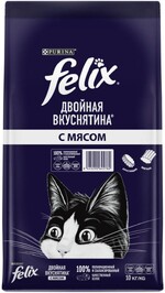 Сухой корм для кошек Felix Двойное удовольствие с мясом, 10 кг
