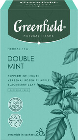 Чай Greenfield Natural Tisane Double Mint (Дабл Минт), травяной, 20 пирамидок
