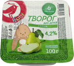 Творог детский Auchan Красная Птица груша 4,2%, 100 г
