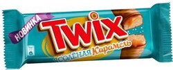 Батончик шоколадный Twix соленая карамель, 82 гр., флоу-пак