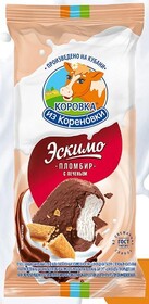 Мороженое пломбир «Коровка из Кореновки» ванильный с печеньем измельченным в молочно-шоколадной глазури БЗМЖ, 70 г