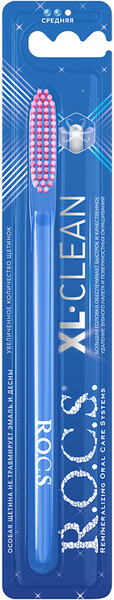 Зубная щётка XL-CLEAN средней жёсткости, R.O.C.S., Россия