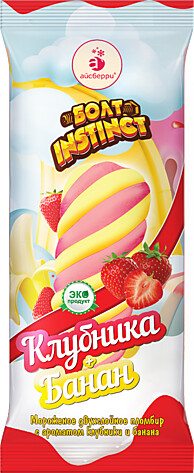 Мороженое «Филевское» Instinct Болт с клубникой и бананом, 55 г