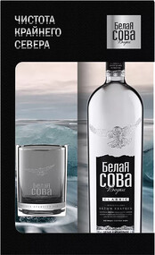 Водка White Owl (gift box with glass) 0.7 л