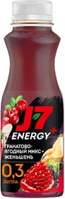 Напиток Джей7 Энерджи Гранатово-ягодный микс/женьшень негазированный сокосодержащий 0,3л