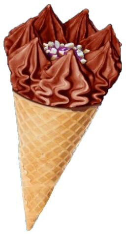 Мороженое Славица Бедный еврей Шоколадно-черносливовое Вафельный рожок