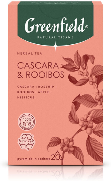 Чай травяной Greenfield Cascara & Rooibos, 20×1,8 г