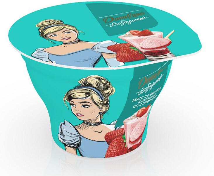 Мусс йогуртный Даниссимо Воздушный Клубника со сливками 5.6% 140мл