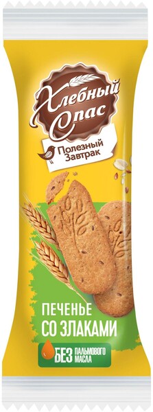 Печенье сдобное Хлебный Спас Полезный завтрак со злаками, 30 г