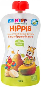 Пюре Hipp Organic Hippis с бананом грушей и манго без сахара с 6 месяцев 100 г
