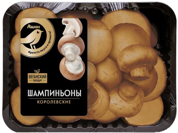 Шампиньоны АШАН Золотая птица Королевские, 400 г
