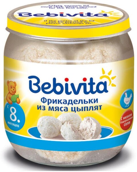 Пюре Bebivita Фрикадельки из мяса цыплят с 8 мес., 100 г