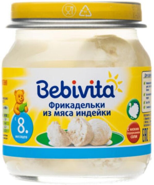 Пюре Bebivita Фрикадельки из мяса индейки с 8 мес., 100 г