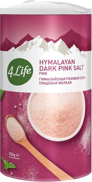 Соль 4LIFE гималайская розовая мелкая 250 гр., туба