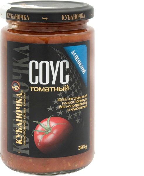 Томатный соус Кубаночка Балканский 380 гр., стекло