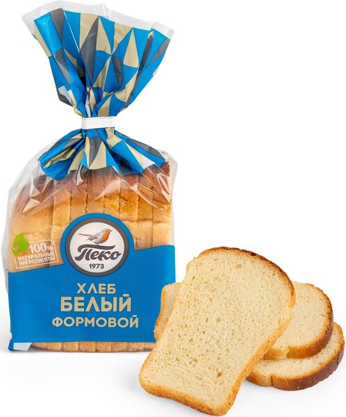 Хлеб белый Пшеничный формовой нарезка Пеко 250г