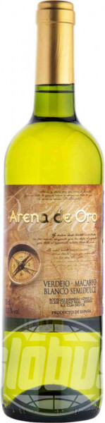 Вино Arena de Oro Вердехо-Макабео белое полусладкое 10,5 % алк., Испания, 0,75 л