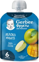Пюре фруктовое Gerber Яблоко Манго с 6 мес., 90 г
