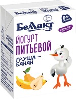 Йогурт Беллакт Груша банан питьевой с бифидобактериями 2,6 % 210 гр., тетра-пак