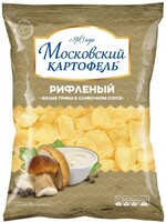 Чипсы Русский Продукт Московский рифленые с белыми грибами в сливочном соусе 130 г