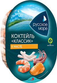 Коктейль из морепродуктов в масле Русское море 180г