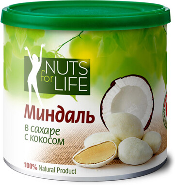 Миндаль в сахаре с кокосом Nuts for life, 115 г